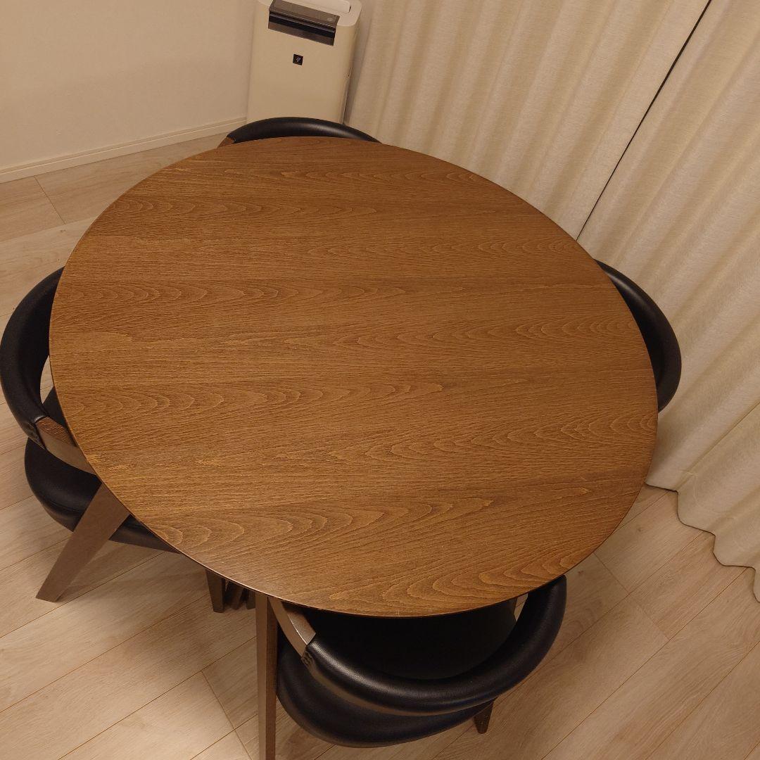 丸テーブル　5点セット　椅子　ダイニングテーブル