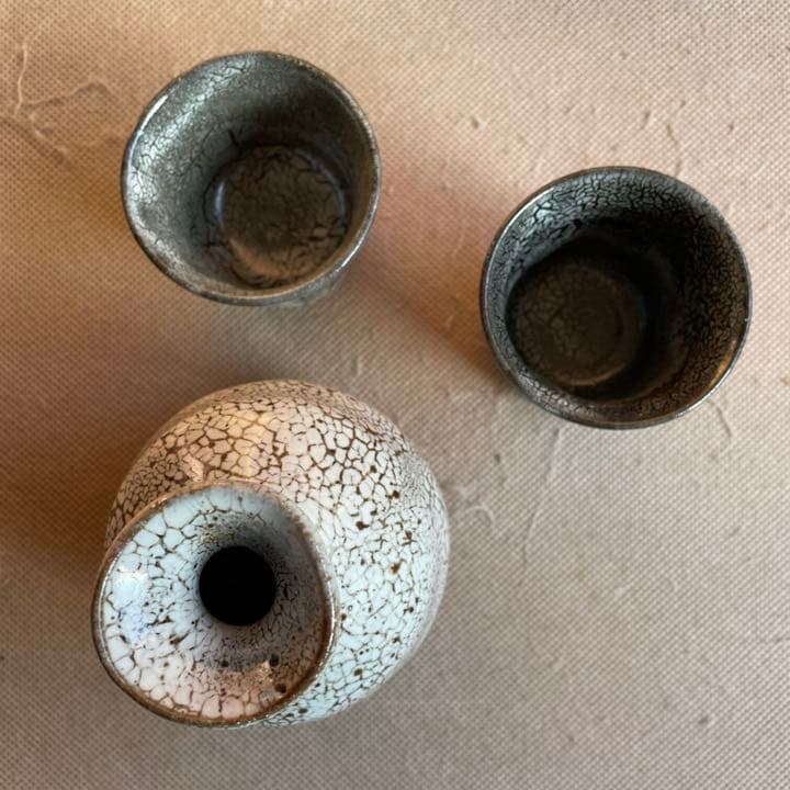 唐津焼 徳利&おちょこ2つのセット