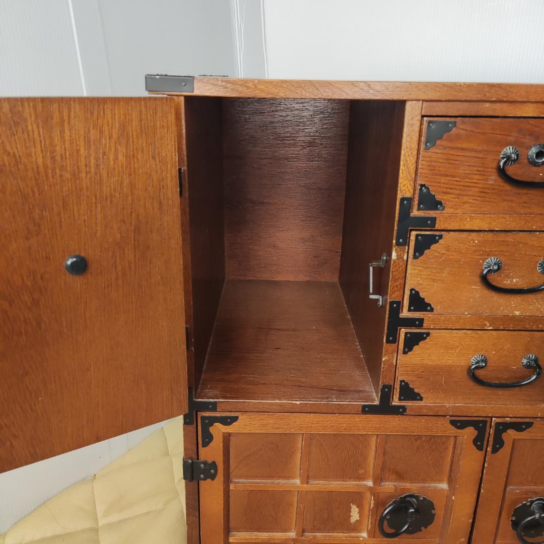 希少 鍵付き　箪笥 裁縫箱 木箱 からくり 隠し有り 古道具 和ダンス レトロ