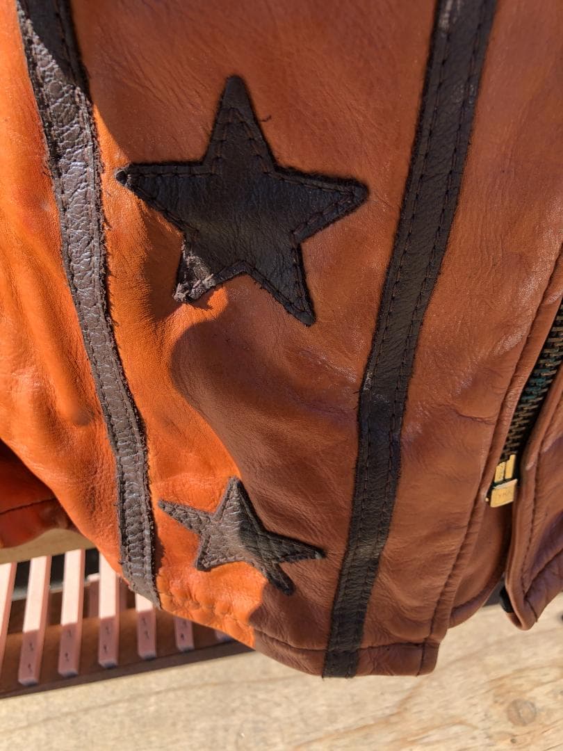 [訳あり] 新品 Schott シングルライダースレザージャケット ブラウン/L