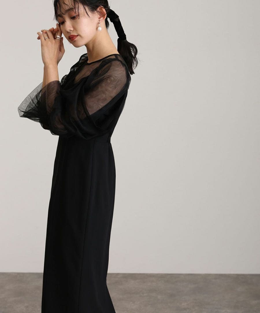 最終値下！細見えチュールオフショルダードレス〜結婚式•二次会用〜