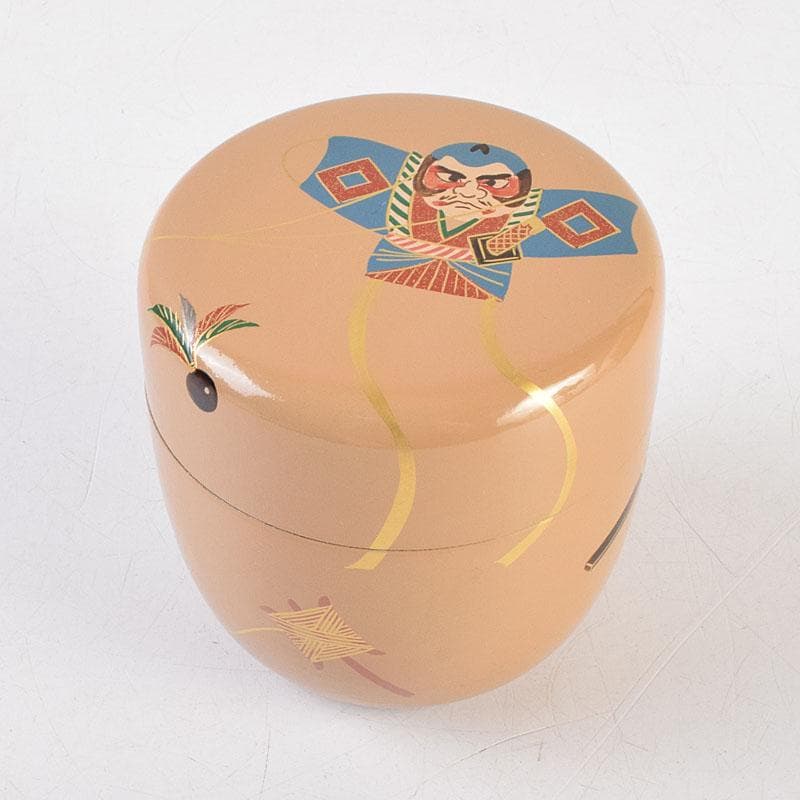 茶道具　田中宗凌作　白一閑塗　玩具蒔絵　大棗　共箱　M　R9293