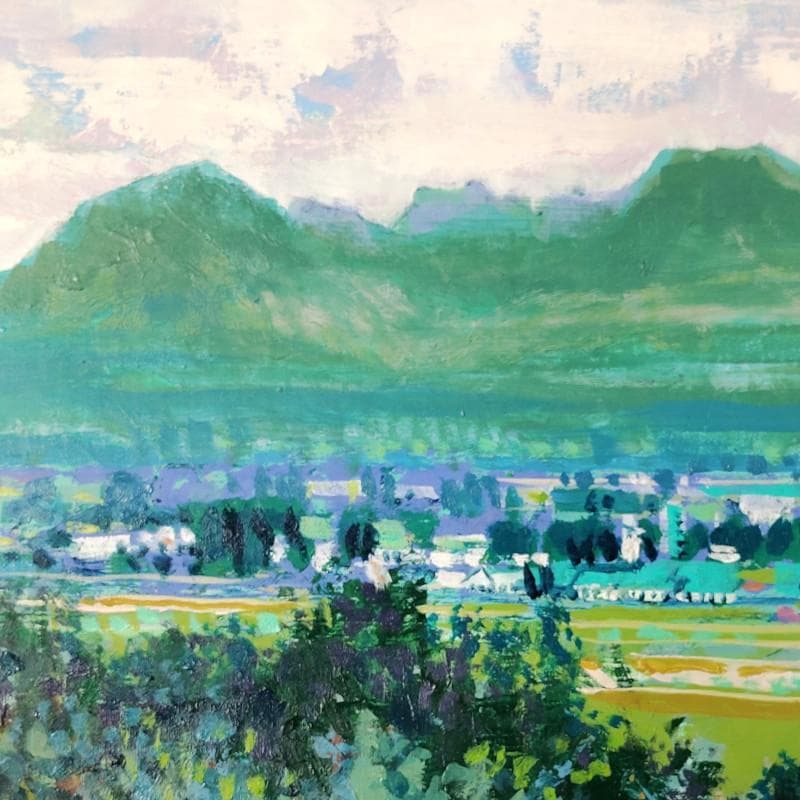 ☆青野昌勝☆「とかち逍遥　鹿追の街へ」油絵　F6号