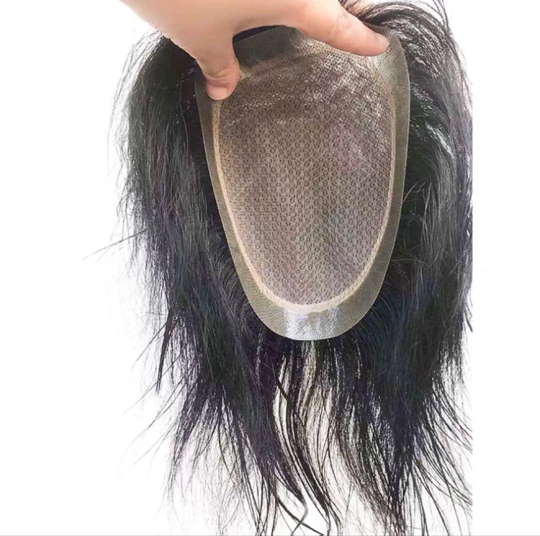 メンズ ウィッグ 男性用 かつら 100%人毛 黑色