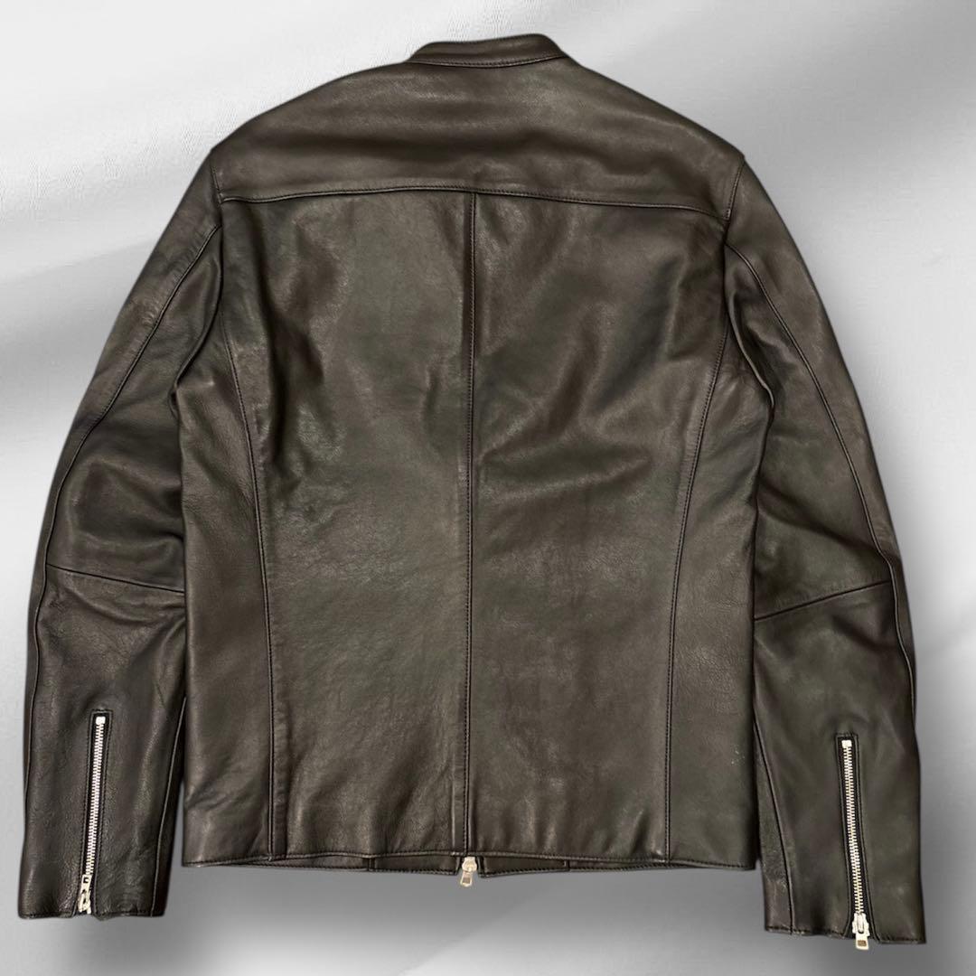 美品 リドム ライダースジャケット シングル シープスキン 希少Lサイズ 黒