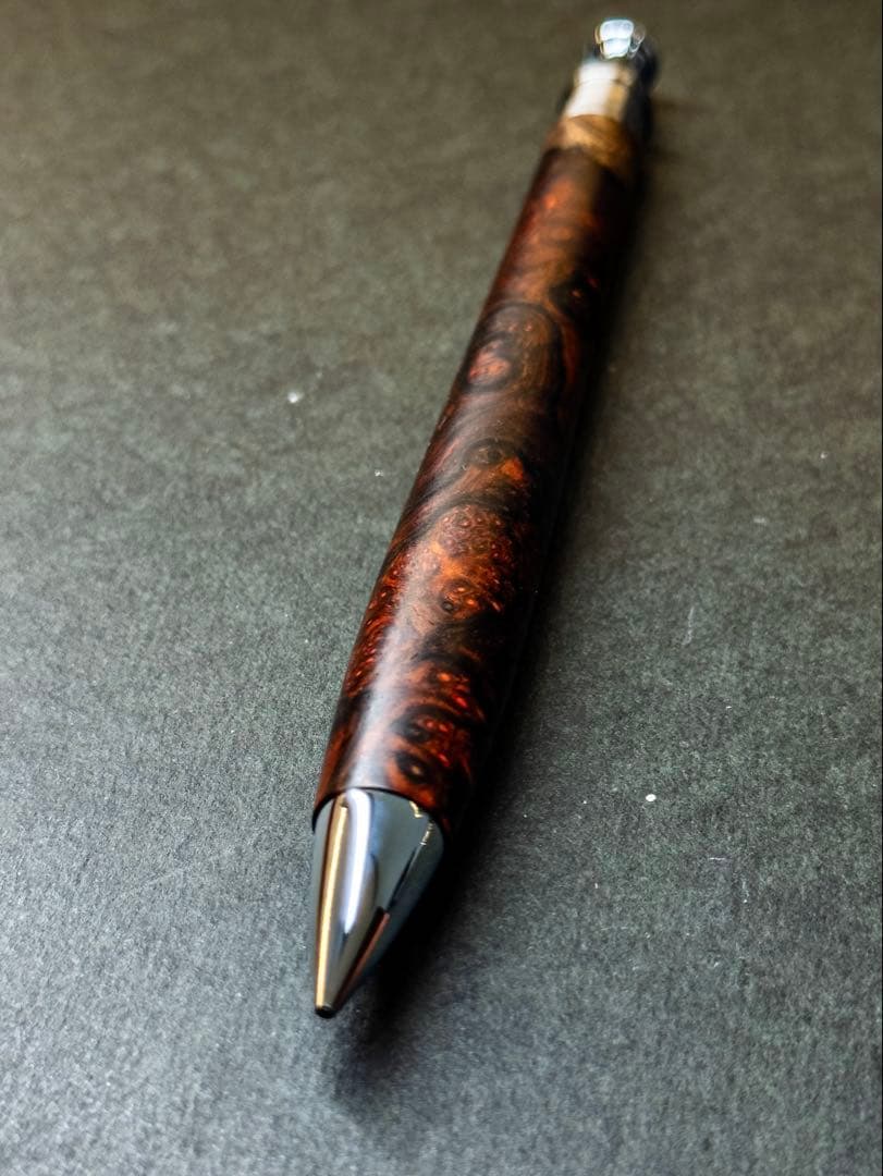 工房 楔 ココボロ 瘤 杢 ペンシル 楔 木軸 シャーペン 固定式口金 付き