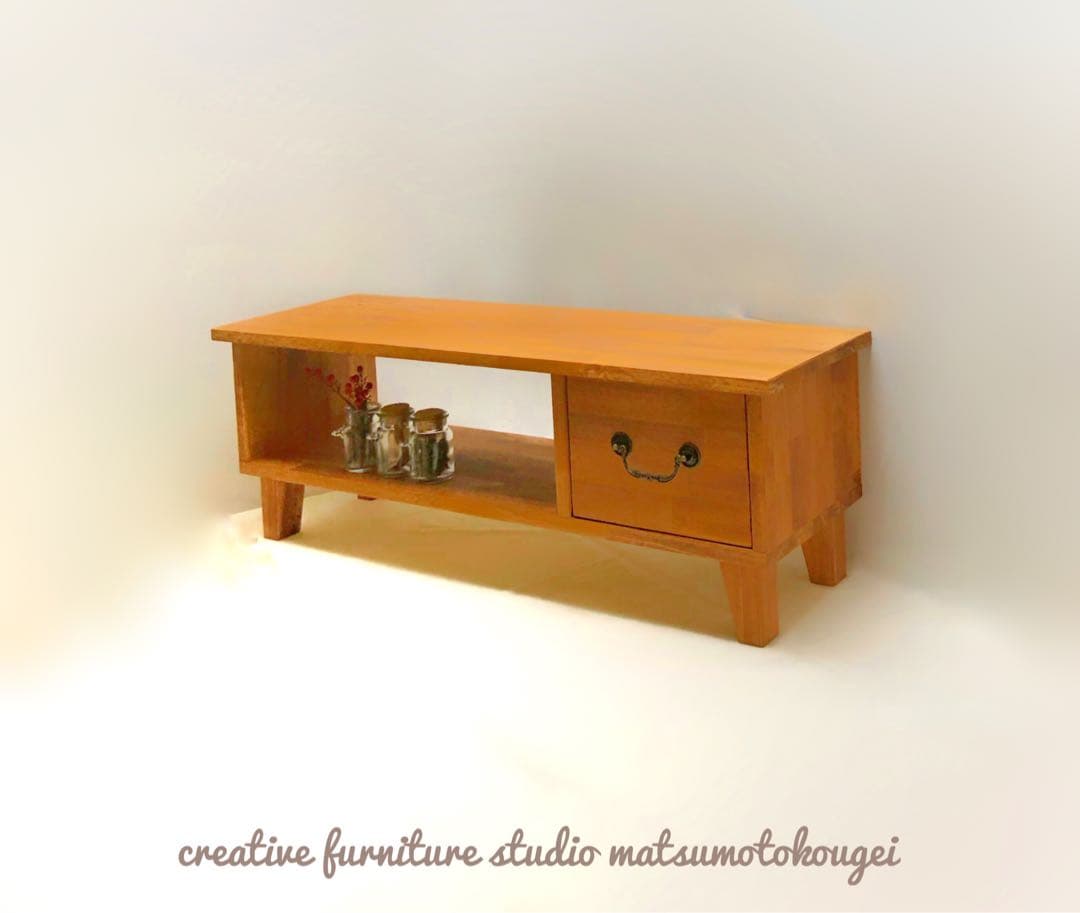 新品！一台限定！天然木 ローボード 可愛い引出し アンティーク調