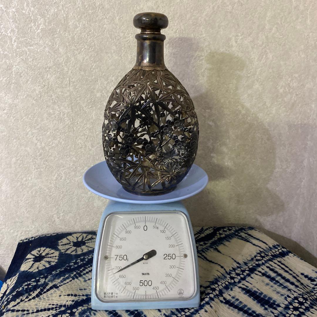 純銀　三越　デキャンタ　ガラス