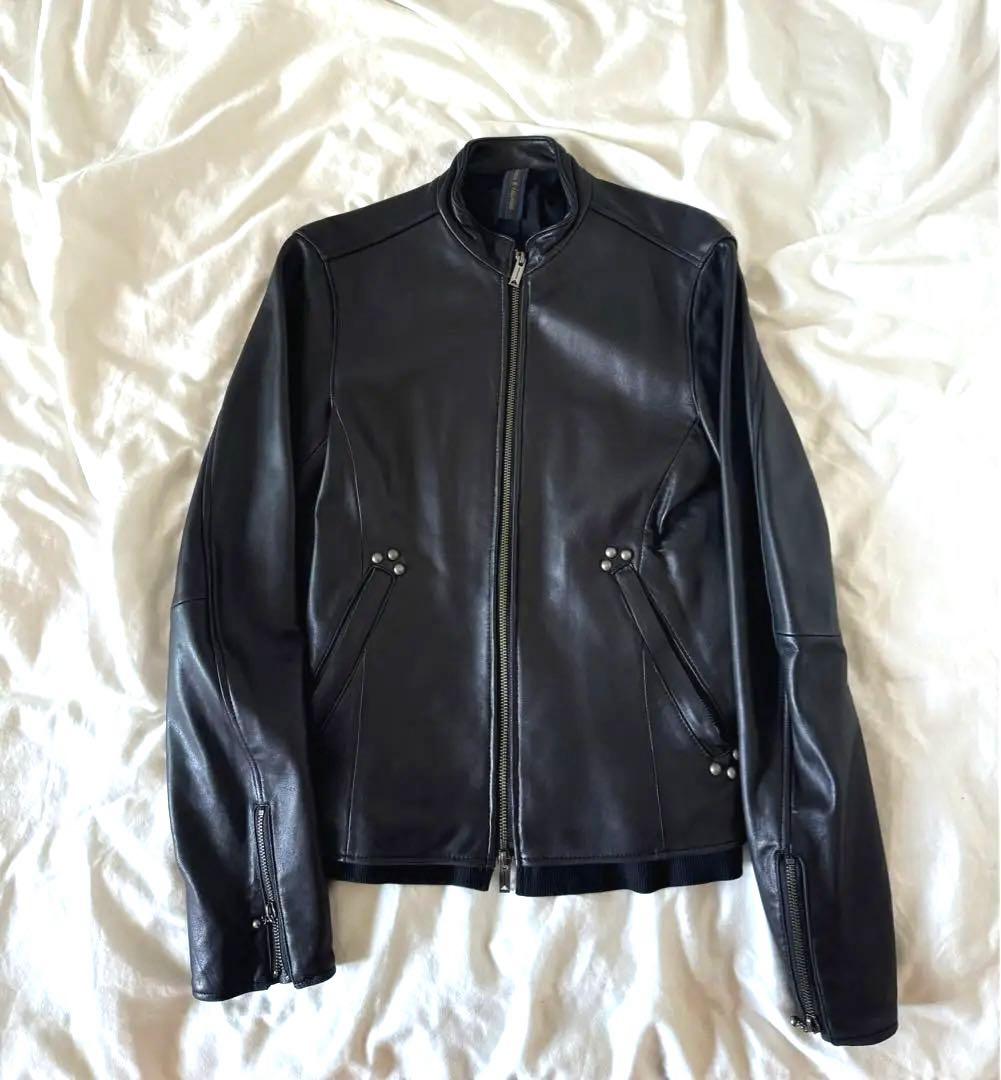 MIHARA YASUHIRO 黒 レザーシングルライダースジャケット