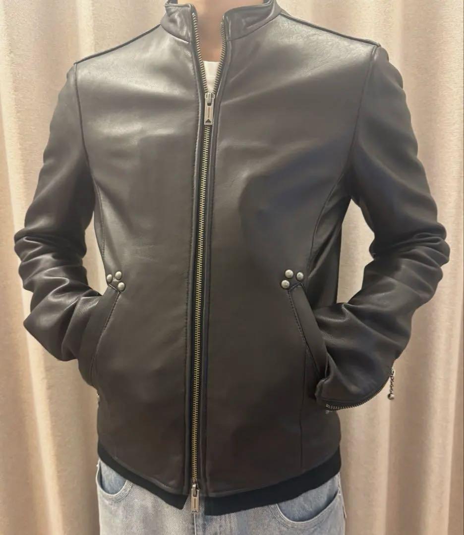 MIHARA YASUHIRO 黒 レザーシングルライダースジャケット