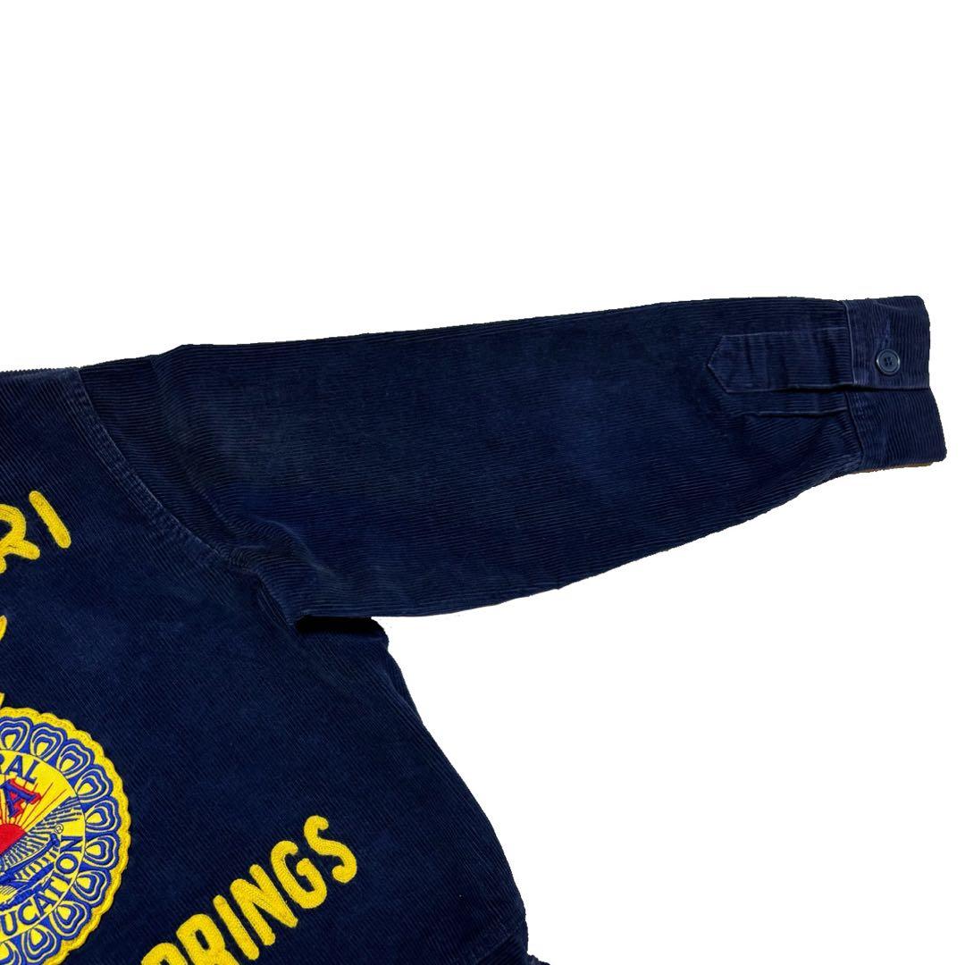 ［古着］FFAジャケット コーデュロイ 濃紺 希少 バッジ2個付き 90s