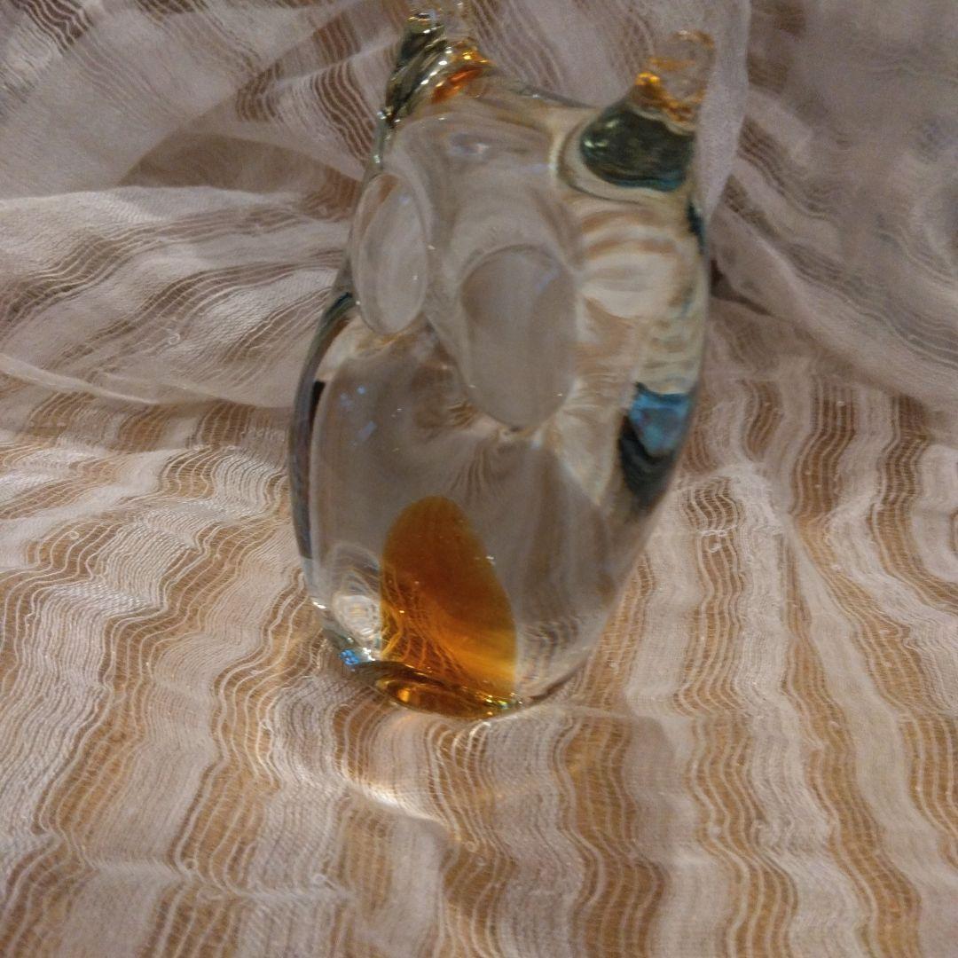 ムラーノガラス　ヴィンテージ　フクロウ置物