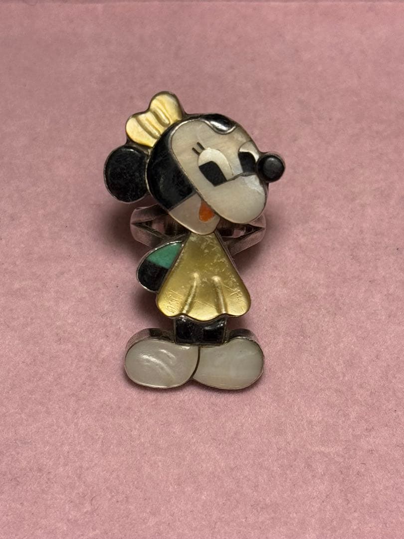 期間限定SALE:10号　ZUNI ミニーマウス　指輪　DISNEY インレイ