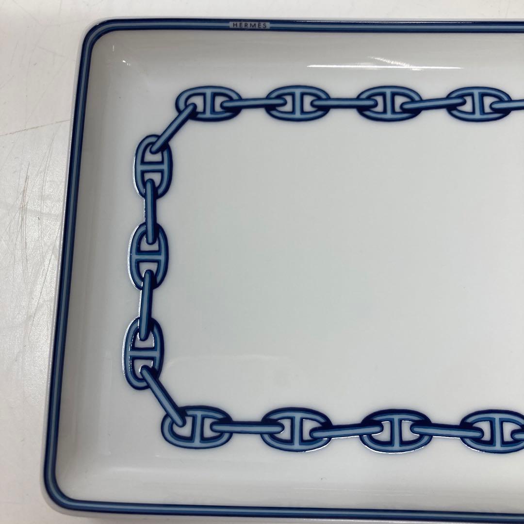 エルメス　シェーヌダンクル　スクエアプレート　箱付　タニチ横16cm 縦12cm