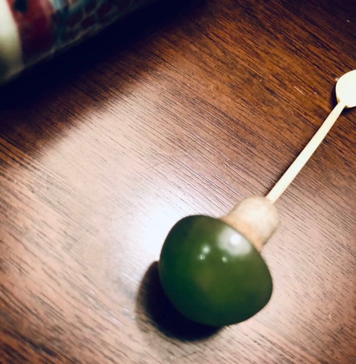 中国骨董　清中期　青花釉裏紅　人物　鼻煙壺　翡翠蓋　骨杓