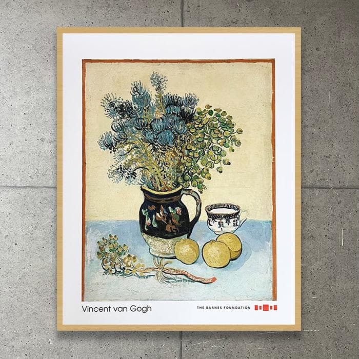 額装品/マヨリカ焼きの水差しと野の花々/ゴッホ/ポスター/アート/インテリア