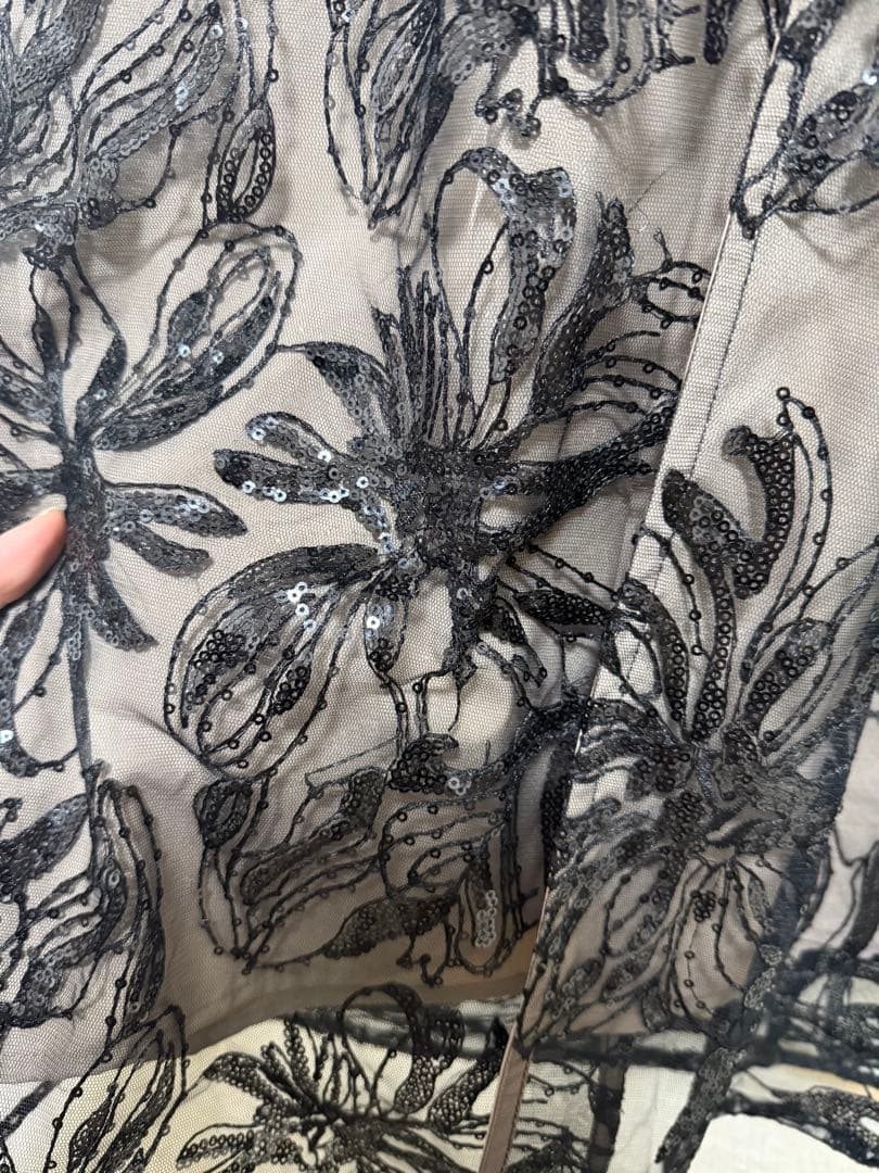 ドレス 「LEJA」アシンメトリーシアーフラワードレスワンピース