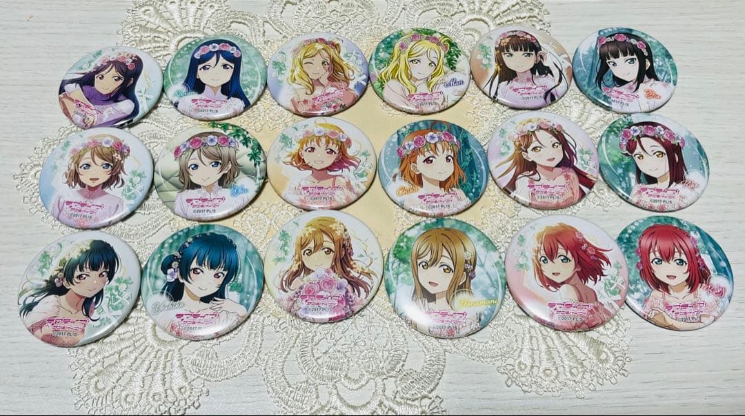 ラブライブ！Aqours Flower Party 缶バッジ　18個　特典付き