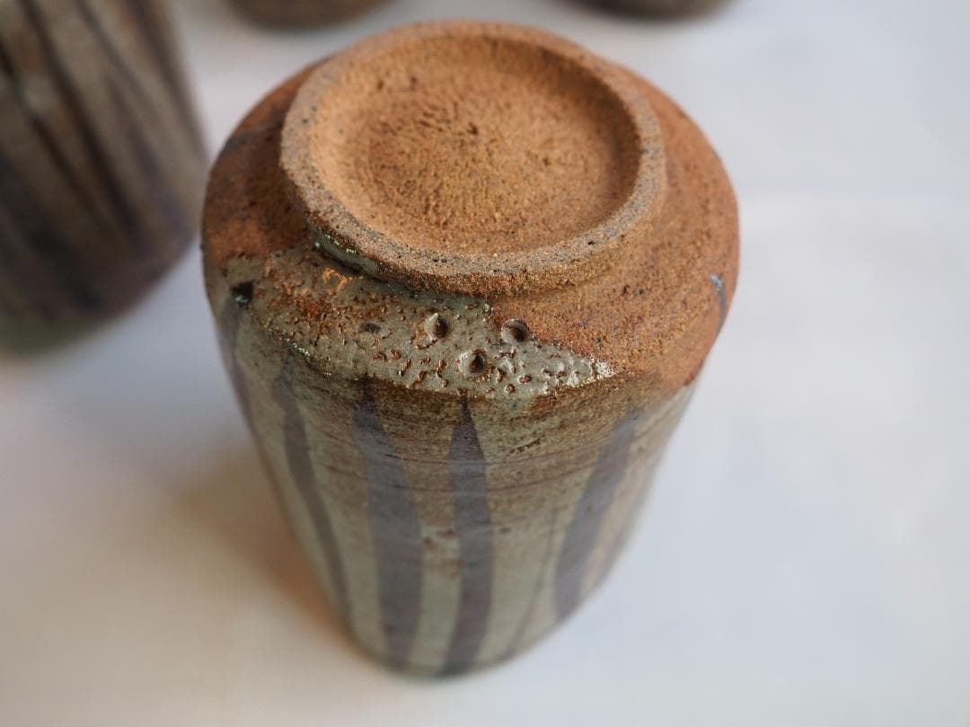 12代中里太郎右衛門造（無庵）『絵唐津筒向付５客』（共箱）人間国宝