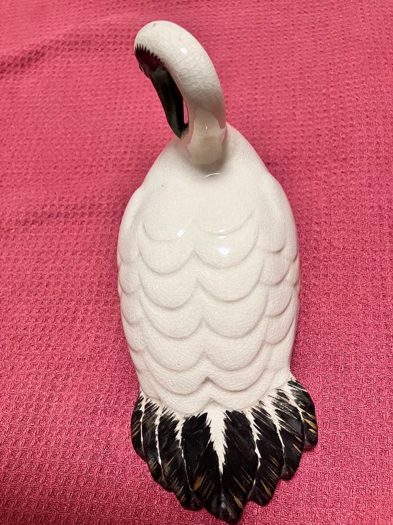 名工 伊東陶山 伝統工芸 京焼 清水焼 鶴 置物 骨董品 古美術品