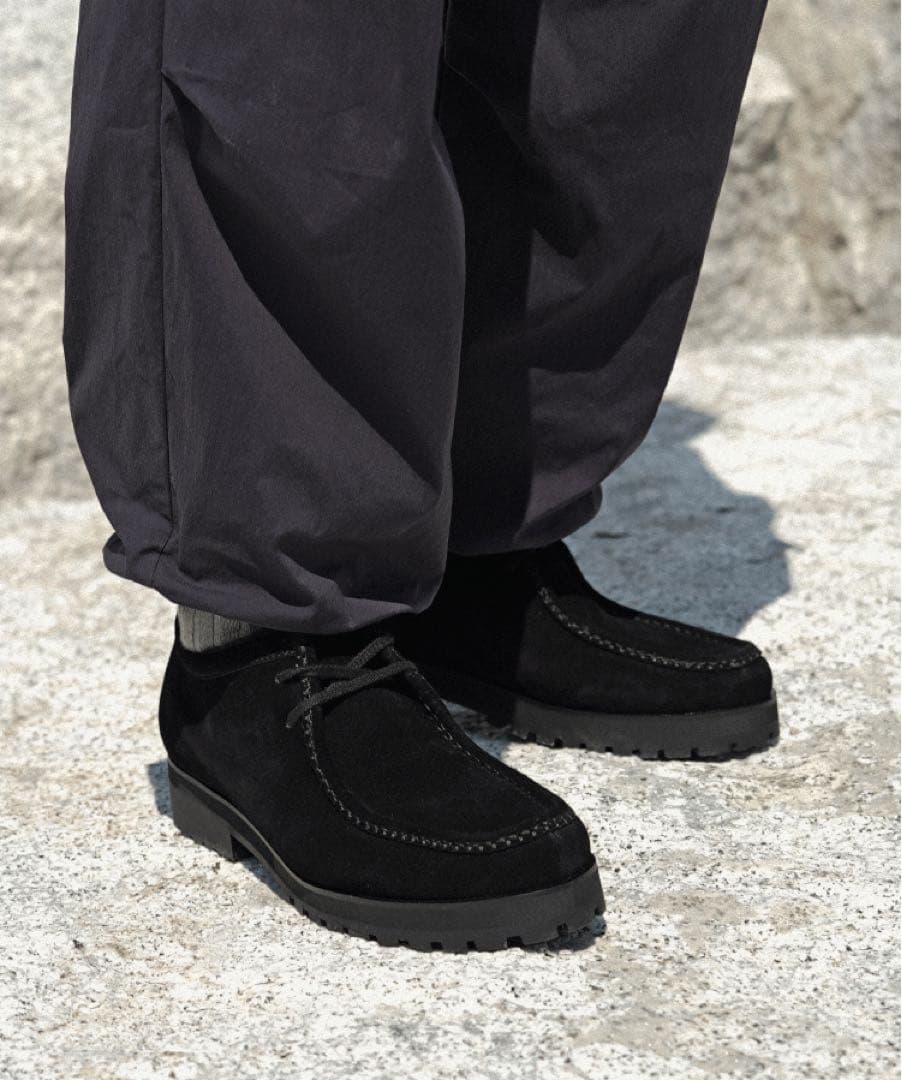 【新品】shiun BLACK SUEDE MOCCASIN　モカシン ブーツ