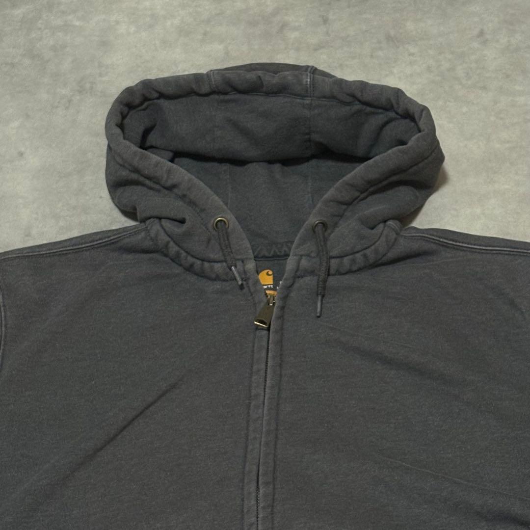 カーハート フルジップパーカー 撥水 裏フリース フェード レインディフェンダー