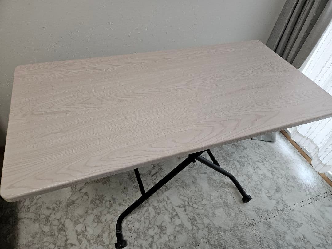 ☆最終大幅値下げ☆昇降センターテーブルガス式 ホワイトウォッシュ