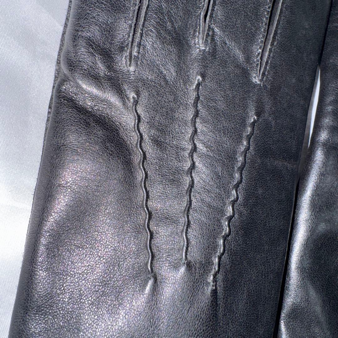 DENTS デンツ　 ラビットファー　レザーグローブ　手袋　ブラック