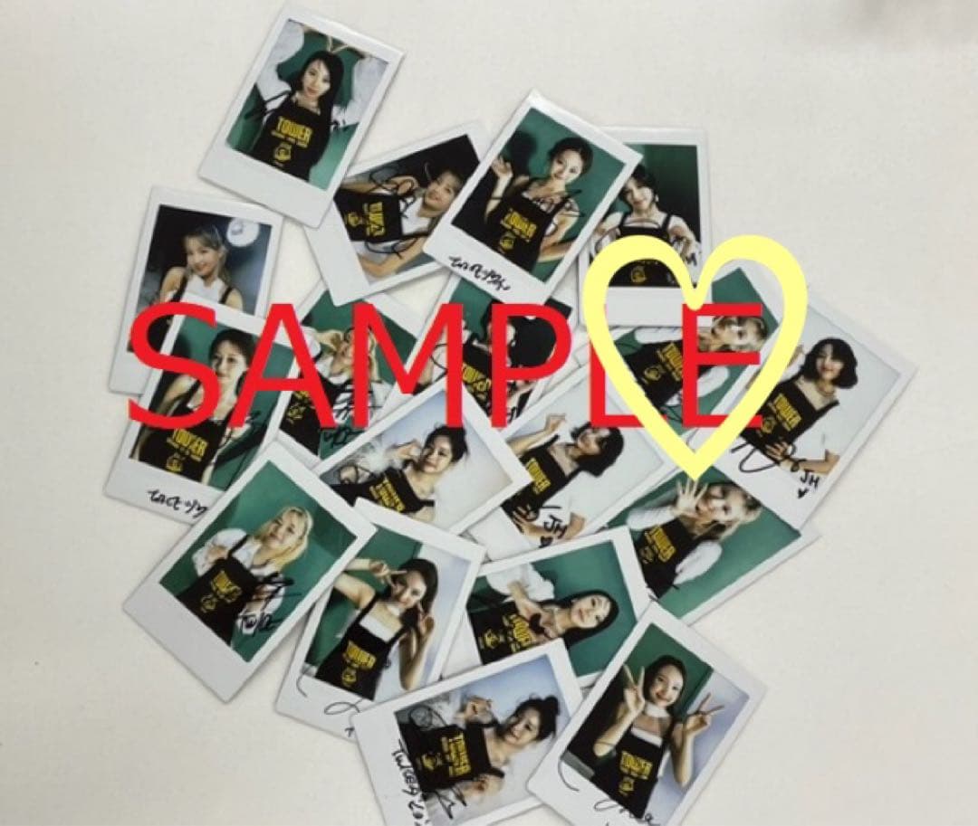 TWICE サナ サイン入りチェキ タワーレコード エプロン