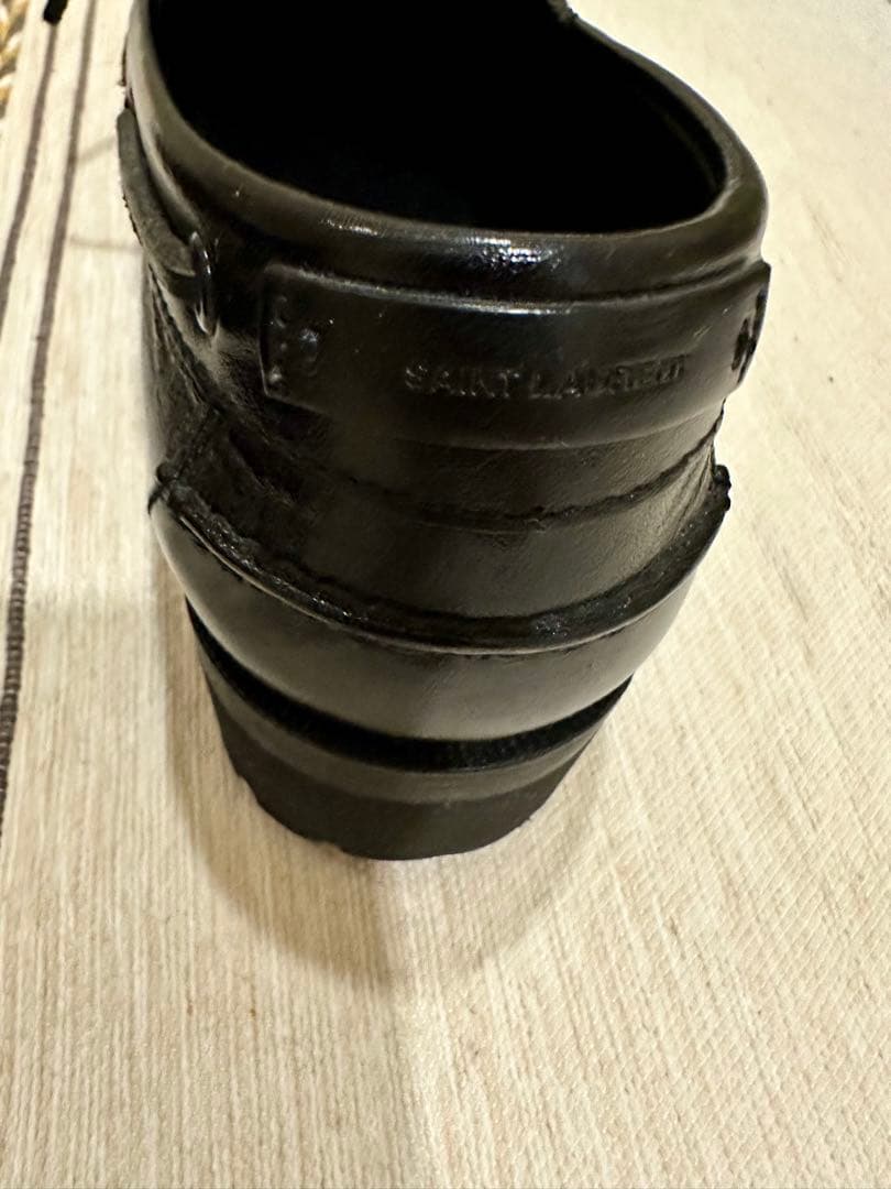 SAINT LAURENT ブラック ローファー　レザーモカシン Vibram