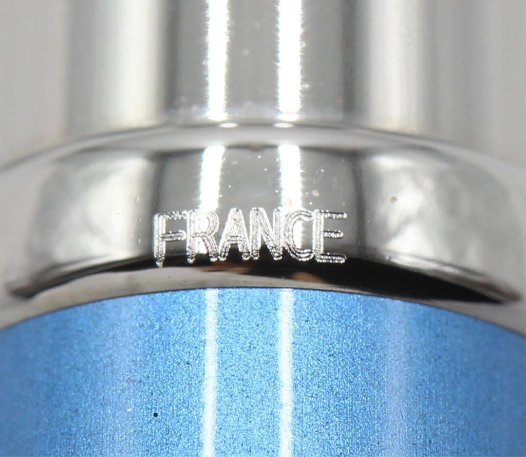 N2547 新同 カルティエ ロゴチャーム ボールペン ブルー×シルバー