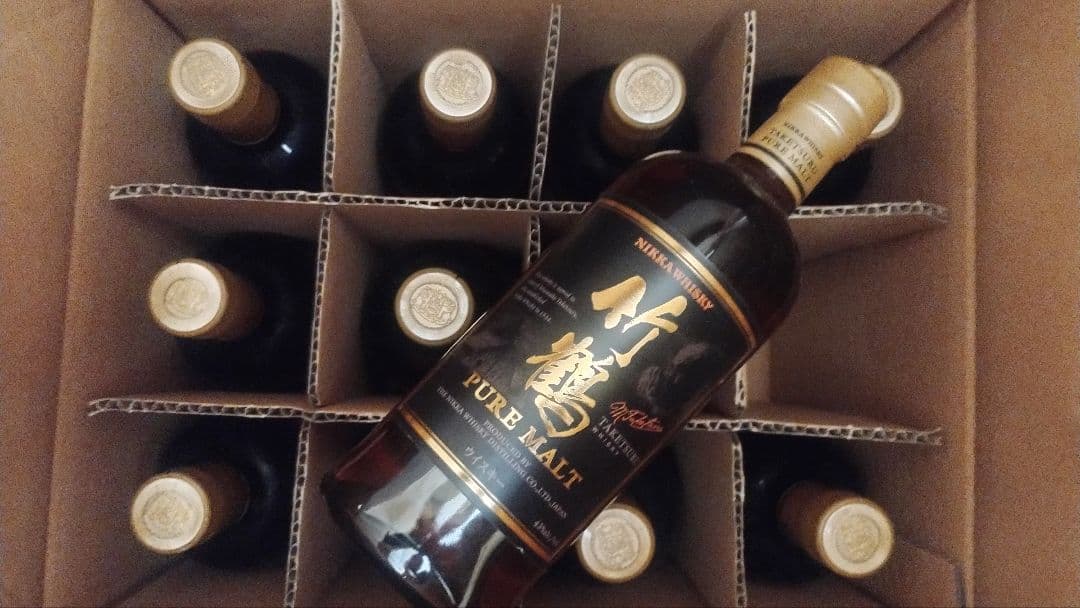 ニッカウヰスキー 竹鶴ピュアモルト　旧ボトル　黒ラベル　700ml 12本