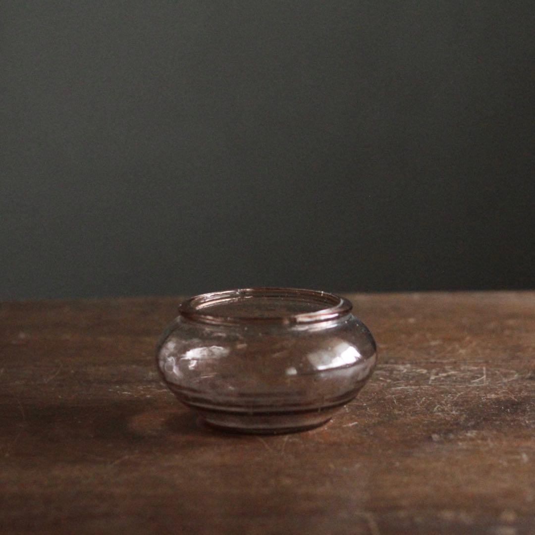 ガラス 塩笥形 小壺 キャンディポット 古道具 アンティーク