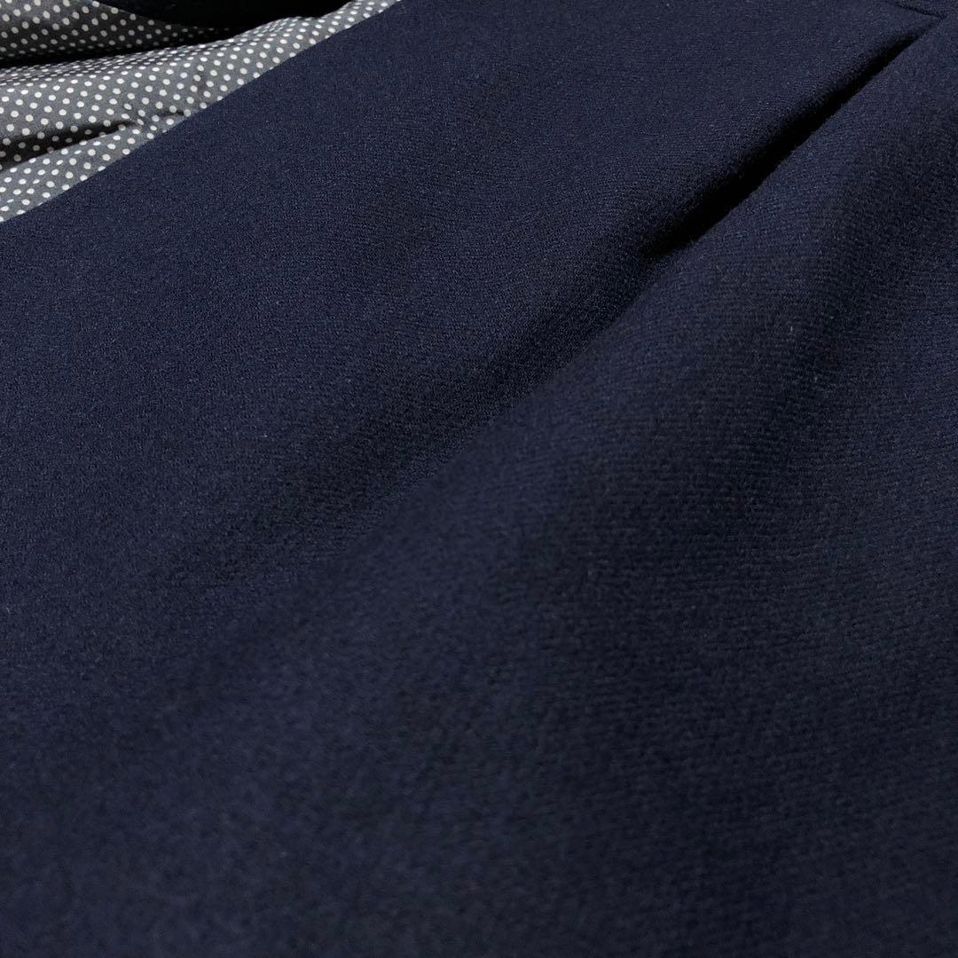 未使用級　マックス&コー　チェスターコート　フリル　ドット　ダークネイビー　40