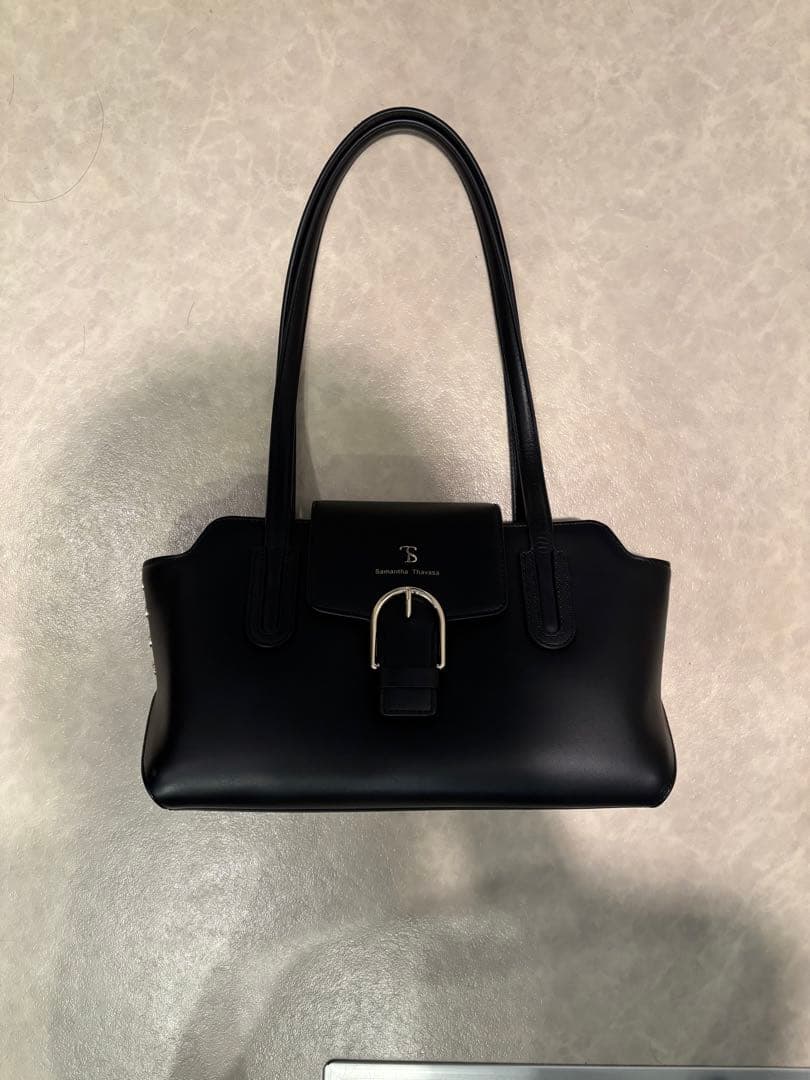Samantha thavasaハンドバッグ レザーサイドスタッズハンドバッグ