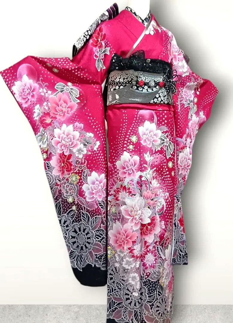 成人式　ブランドvivi高級振袖フルセット　卒業式 トーク帽レース手袋付　特価