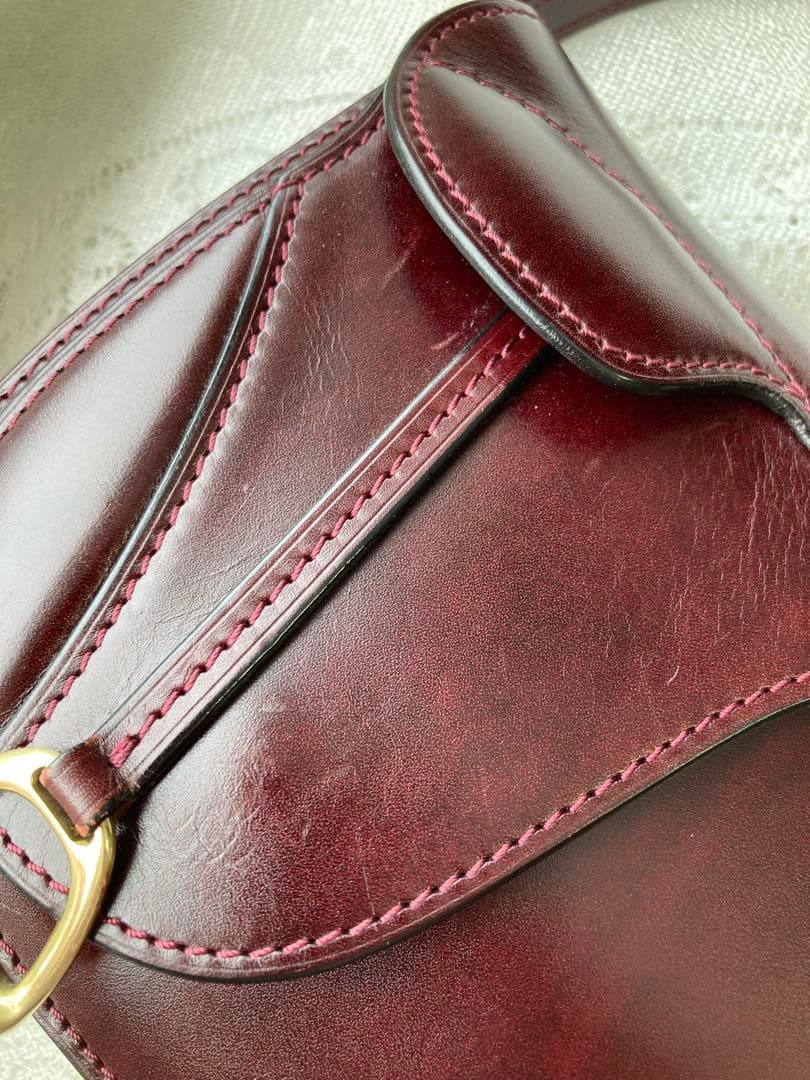 いたがき　バーガンディ レザー ハンドバッグ