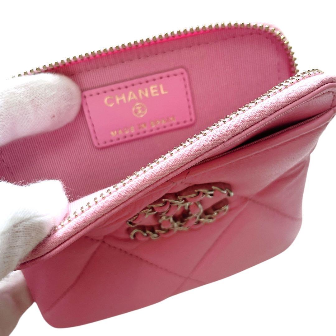 【未使用】CHANEL マトラッセ ピンク ラムスキン ケース ココマーク