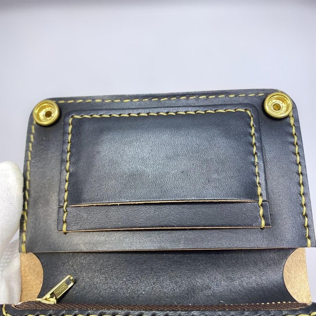 無骨！お札折らずに収納できる無骨な手染めミドルトラッカーウォレット BTW