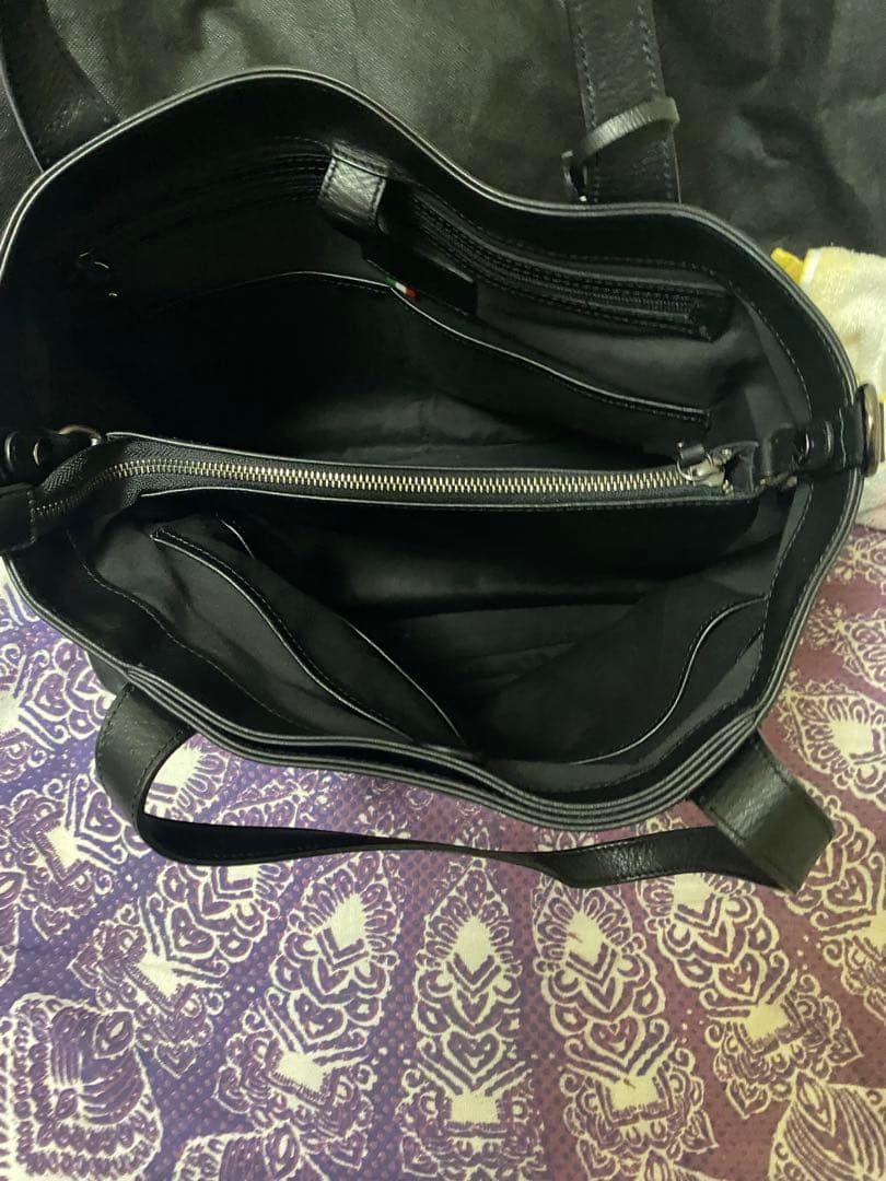 美品 COMPLETE WORKS ブラックレザートートバッグ