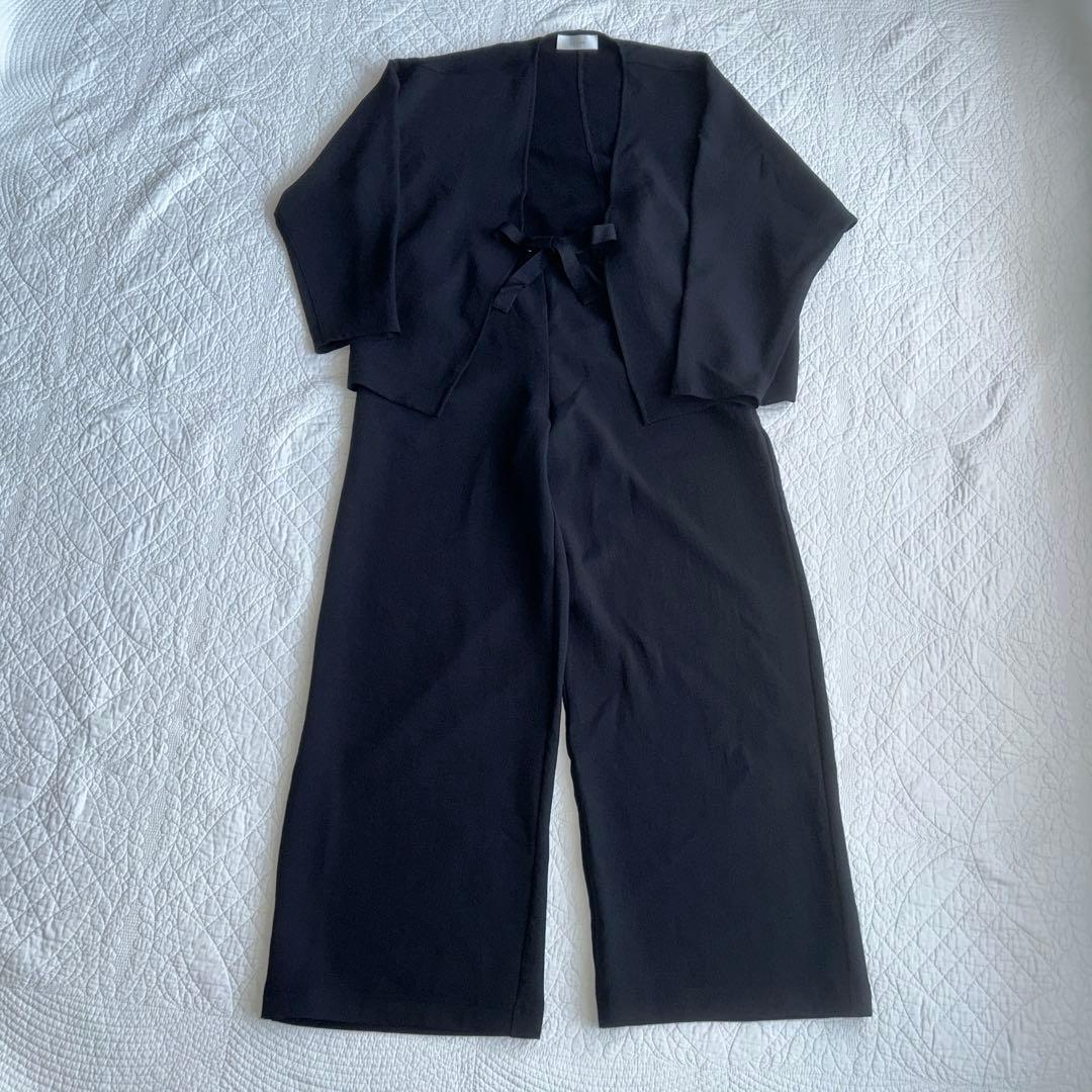 アローズパンツ、黒セットアップ、3点セット、Pao de lo クロップドパンツ