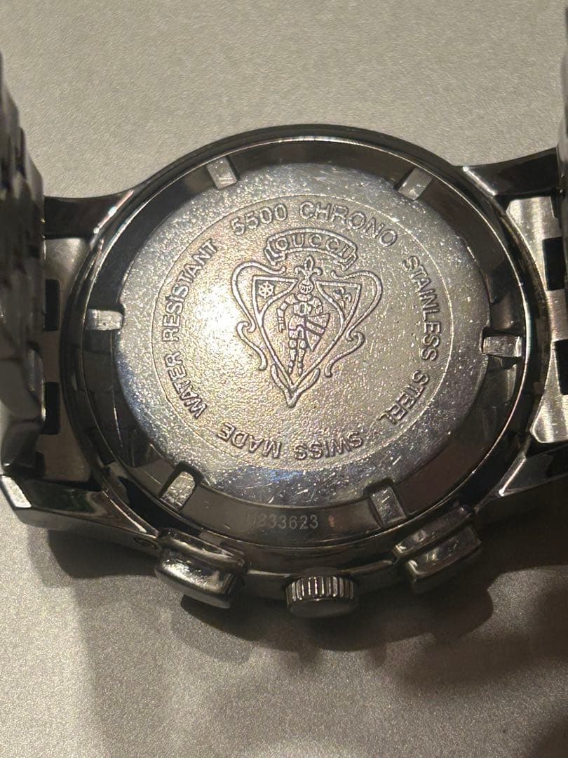 さ*)様 GUCCI 5500 CHRONO クロノグラフ 腕時計 グッチ シル