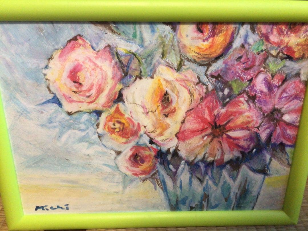 ガネーシャさん専用ですパステル画 3点セット 果物と花