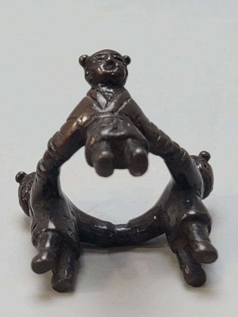 茶道具 古銅 三唐子 蓋置 骨董品 古美術