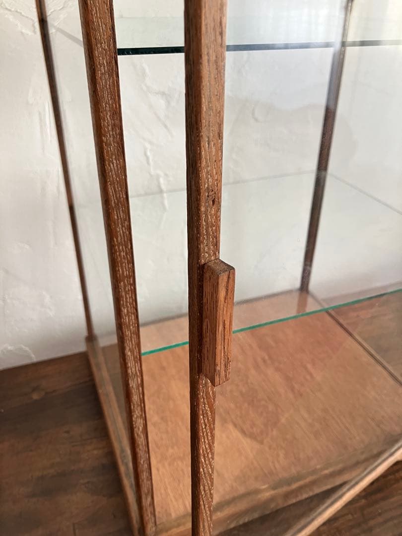 【引取限定】古い木枠のガラスケース 3段ショーケース 木製コレクションケース