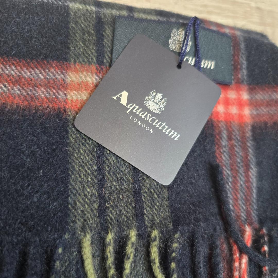 i【 新品未使用 】 マフラー Aquascutum タグ付き カシミア100％