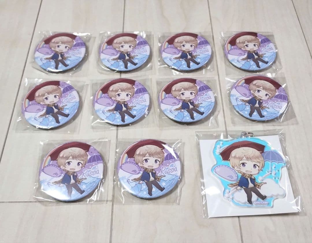 ヘタリア　ロシア　ドレセレmini　缶バッジ　アクリルキーホルダー　11個セット