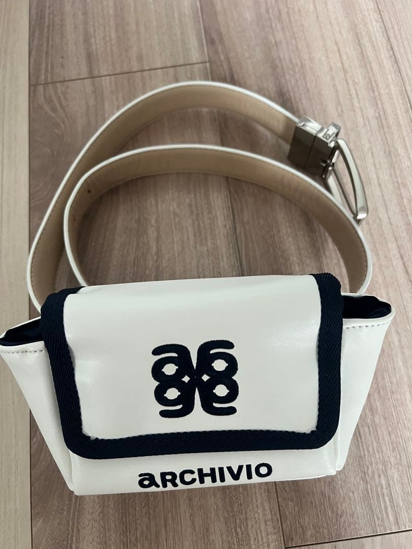 アルチビオ ロゴ刺繍合皮ウエストポーチ ゴルフウェア
