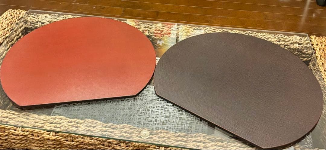 えみちゃん銀座三越　輪島塗・山中漆器　正月膳　赤黒両面半月2枚セット