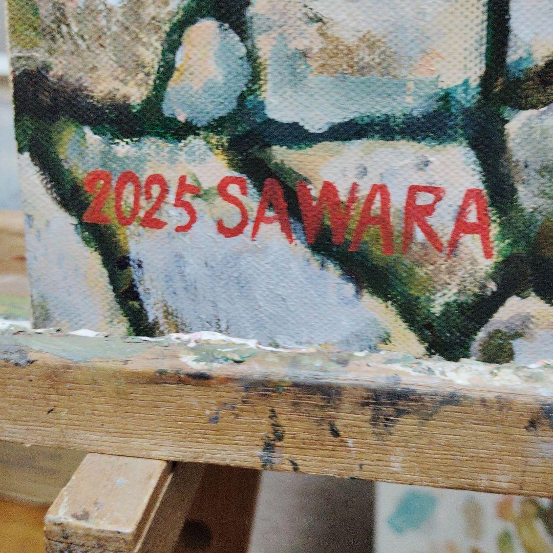 絵画、初夏の松江城、F12号のアクリル画、佐原聖春